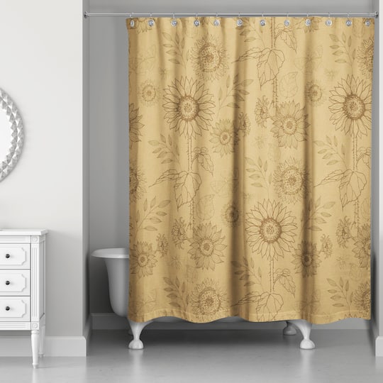 Sunflower Icons Shower Curtain